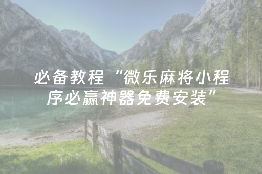必看教程“微乐四川麻将挂神器”（详细透视教程）-哔哩哔哩