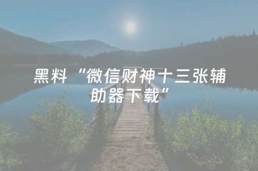 教程辅助“微乐天津麻将助赢神器购买（专用辅牌神器免安装）