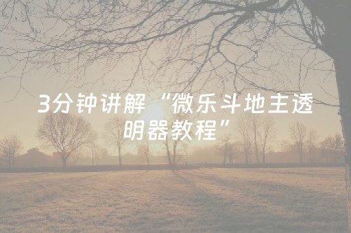 终于发现“微乐家乡麻将赢的攻略（专用辅牌神器免安装）
