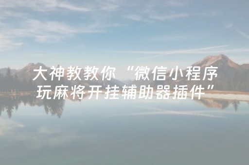 分享辅助“微乐湖南麻将挂神器（助赢神器通用版）