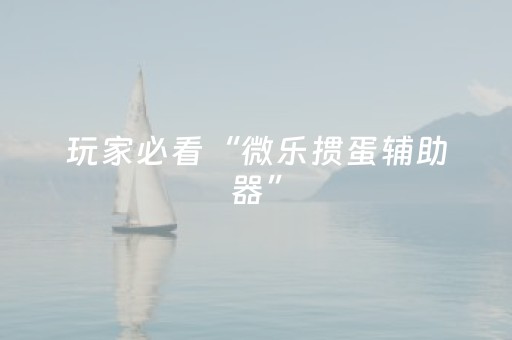 玩家必备教程“怎么让程序麻将机失灵（助赢神器通用版）