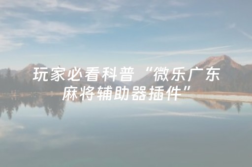 实测教程“手机麻将胡牌神器软件（助赢神器通用版）