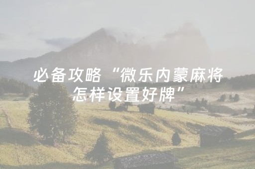 终于发现了“哥哥跑得快怎么拿好牌（专用辅牌神器免安装）
