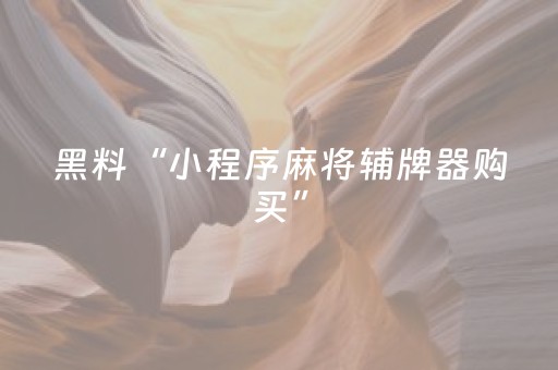 分享辅助“微信小程序微乐麻将修改器（助赢神器通用版）