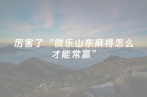 教程辅助“手机麻将设置输赢（助赢神器通用版）