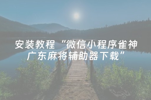 3分钟学会“决胜麻将挂先试用后付款（助赢神器通用版）