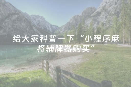 终于发现了“麻将机程序控牌器多少钱安装（专用辅牌神器免安装）
