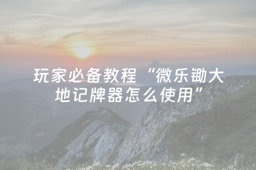 玩家必备教程“哥哥跑得快游戏辅助（助赢神器通用版）