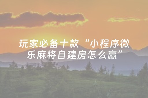 我来教大家“最先进的程序手机智能麻将机（助赢神器通用版）