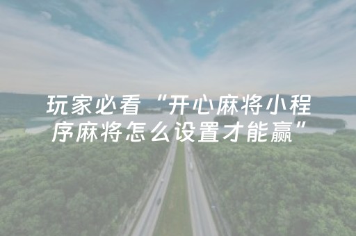 必看教程“微信小程序麻将软件神器（专用辅牌神器免安装）
