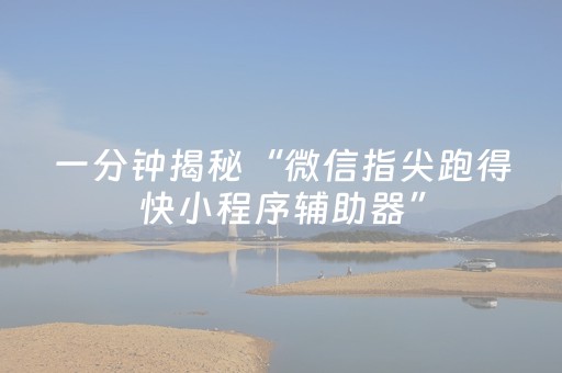 一分钟揭秘“微信指尖跑得快小程序辅助器”（开挂神器下载)