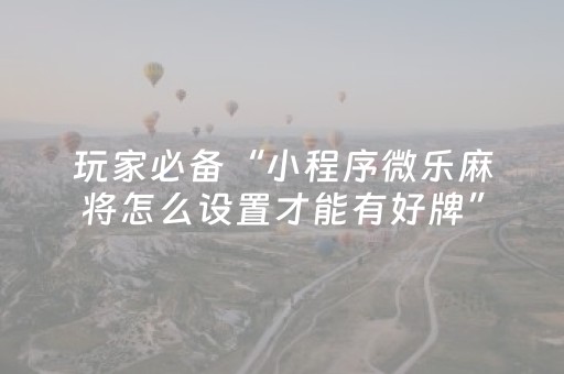玩家必备教程“微乐家乡麻将斗地主助赢神器”（详细透视教程）-哔哩哔哩