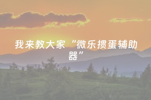 玩家必备教程“中至棋牌胜率控制（助赢神器通用版）
