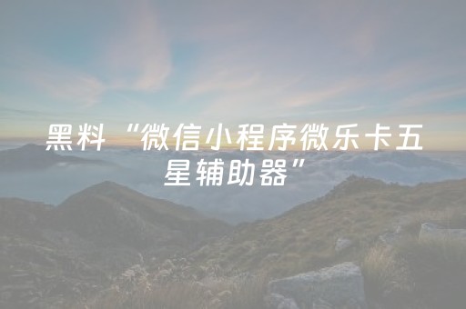 玩家必备教程“微乐河北斗地主助赢神器购买（专用辅牌神器免安装）