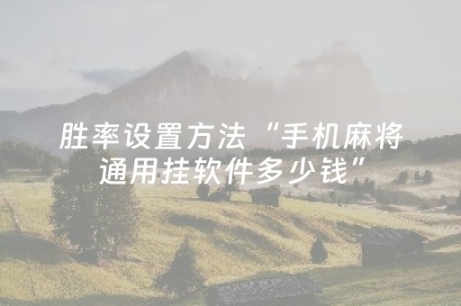 实测教程“星悦云南麻将胡牌神器（助赢神器通用版）