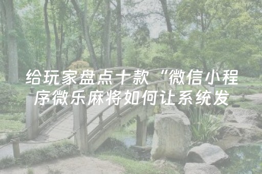 玩家实测“微信麻将助赢神器购买（专用辅牌神器免安装）