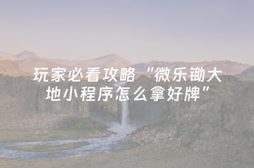 玩家必备教程“微乐海南麻将胡牌器（专用辅牌神器免安装）