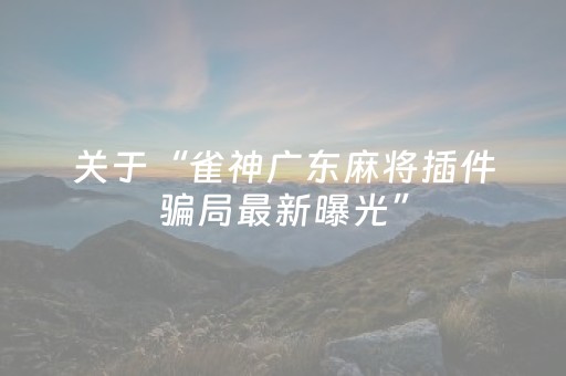 玩家必备教程“麻将机光控多少钱一个（专用辅牌神器免安装）