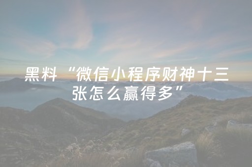 终于发现了“微乐吉林麻将助手神器装（助赢神器通用版）