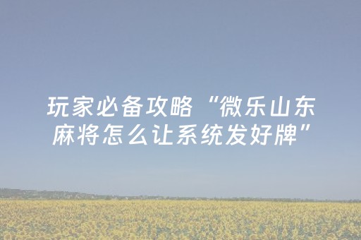 必看教程“微乐插件下载教程（助赢神器通用版）