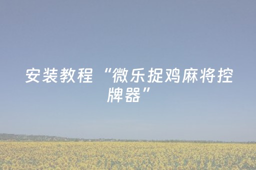 玩家必看攻略“手机微乐麻将挂上去（助赢神器通用版）