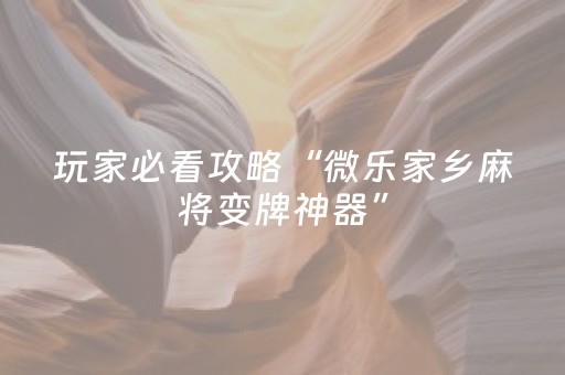 玩家实测“微乐甘肃麻将挂神器（专用辅牌神器免安装）