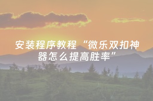 玩家实测“胡乐麻将助赢神器（专用辅牌神器免安装）