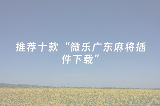 推荐十款“微乐广东麻将插件下载”（确实有插件吗)