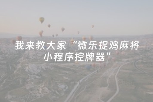 我来教大家“微乐二七王有外挂吗（专用辅牌神器免安装）