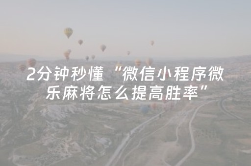 必看教程“微乐江西麻将软挂神器（助赢神器通用版）