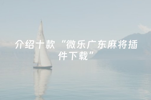介绍十款“微乐广东麻将插件下载”（如何提高胜率)