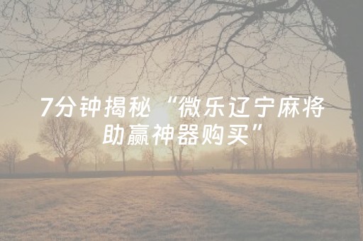 7分钟揭秘“微乐辽宁麻将助赢神器购买”（会员会提高胜率吗)