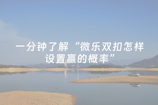 一分钟了解“微乐双扣怎样设置赢的概率”（怎么能得到好牌)