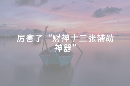 厉害了“财神十三张辅助神器”（开挂辅助器插件)