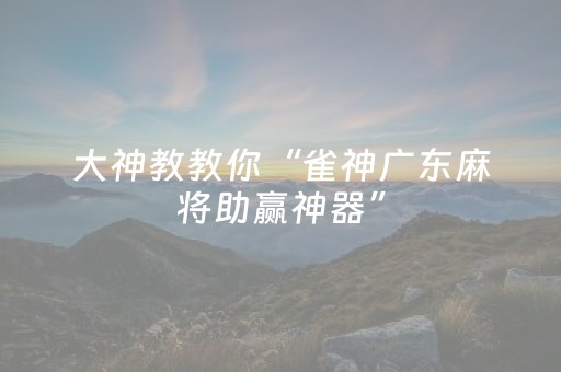 必看教程“微乐广西麻将助赢神器（专用辅牌神器免安装）