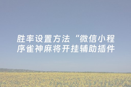 玩家必备教程“微乐捉鸡麻将技巧打法（专用辅牌神器免安装）