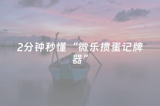 2分钟秒懂“微乐掼蛋记牌器”（究竟是不是有挂)