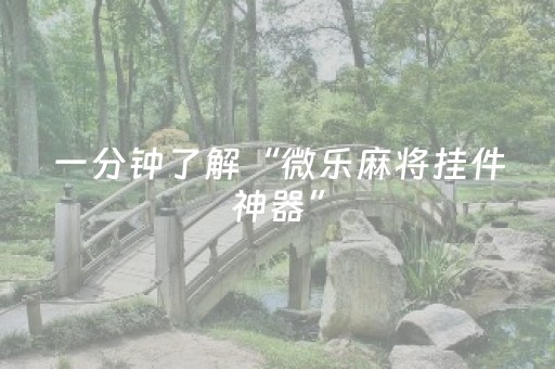 一分钟了解“微乐麻将挂件神器”（有什么诀窍)