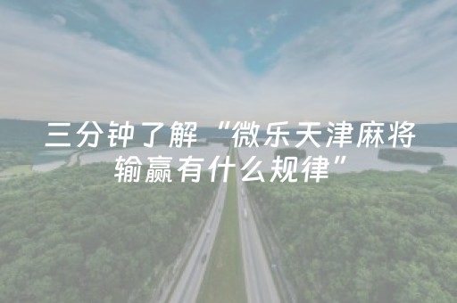 三分钟了解“微乐天津麻将输赢有什么规律”（为什么有人一直赢)