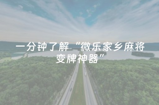 一分钟了解“微乐家乡麻将变牌神器”（助攻神器)