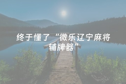 终于懂了“微乐辽宁麻将辅牌器”（自建房胜负规律)