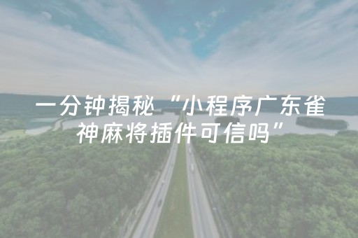 一分钟揭秘“小程序广东雀神麻将插件可信吗”（究竟是不是有挂)