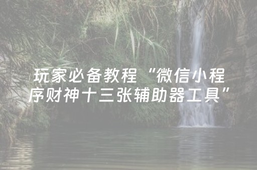 我来教大家“微乐安徽麻将专用神器”（是否能开挂)