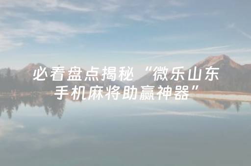 2分钟秒懂“微乐浙江麻将助赢神器购买”（提高胜率软件)