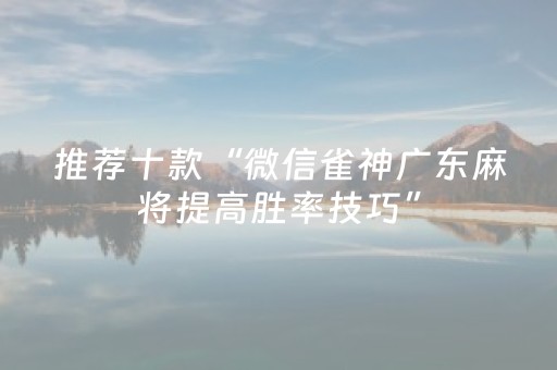 给玩家盘点十款“微乐辽宁麻将挂件神器”（充值会提高胜率么)