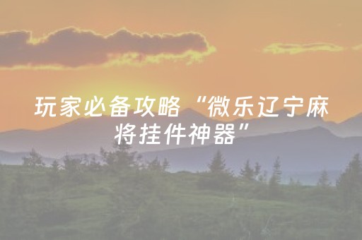 玩家必看“雀神广东麻将助赢神器”（透明器教程)