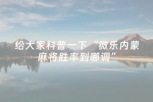 玩家必看科普“微乐福建麻将怎么设置会赢”（软件出售)