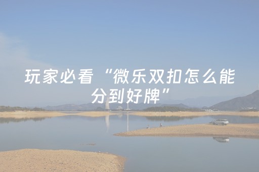 玩家必看科普“微信跑得快小程序怎么拿好牌”（开挂辅助脚本)