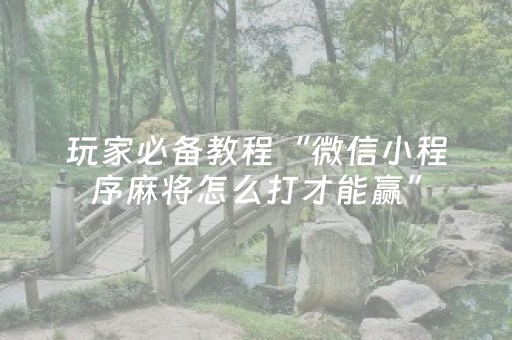 一分钟揭秘“微乐河北麻将怎么让系统发好牌”（小程序必赢神器)