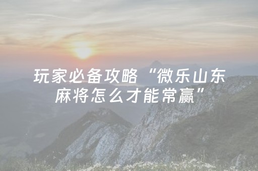 3分钟讲解“手机微乐麻将做弊器软件”（万能开挂器)